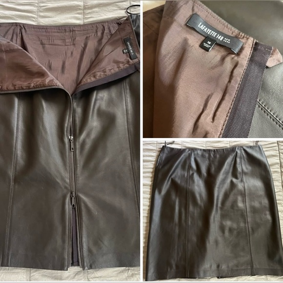 Lafayette 148 New York Dresses & Skirts - NWOT. 100% leather.Lafayette 148 New York Dark Brown  Pencil Skirt